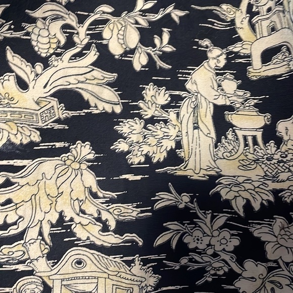 Chinoiserie Toile Pants Print Arts SM Tourist Sunday Brunch Black Statement Chic - Picture 12 of 12
